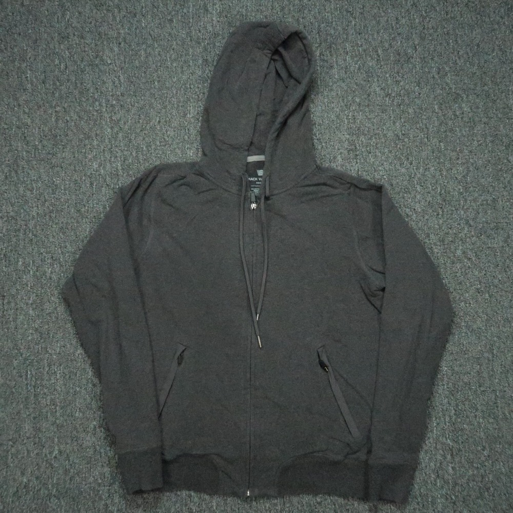Mack Weldon Hoodie Men Medium Gray Full Zip Pockets Hooded Athletic